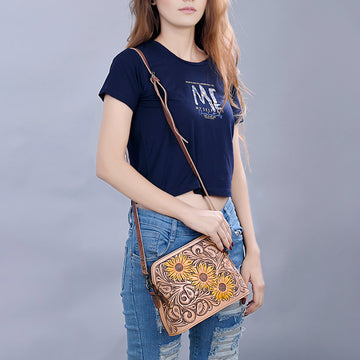 American Darling Cross Body Hand Tooled Genuine Leather Western Women Bag Handbag Purse | Crossbody for Cute